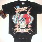 NEW BLACK PUNKY TATTOO STYLE ONESIE OR TODDLER TEE OF A RACING HELMET WITH WORDING "SPEED KILLS"
