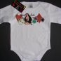 NEW WHITE LONG SLEEVE ROCKABILLY ONESIE "LADY LUCK"