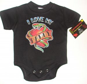 NEW BLACK ONESIE OR TODDLER TEE "I LOVE MY DADDY"