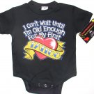 NEW BLACK ONESIE OR TODDLER TEE "I CANT WAIT UNTIL IM OLD ENOUGH FOR MY FIRST TATTOO"