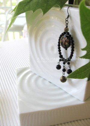 Black China Earrings