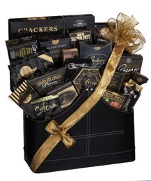 Gourmet Galore (DARK BROWN CONTAINER) Gift Basket