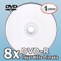 1 (One) White Inkjet HUB Printable Blank DVD-R 8X Disc