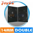 100 Standard 14mm Double CD DVD Disc Black Movie Case Box