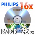 25 Pack Philips 16X 4.7GB DVD-R Blank Disc Media. Buy only what you need!