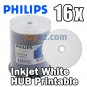 200 PK PHILIPS 16X White Inkjet HUB Printable Blank DVD-R Disc Media