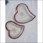 4 Heart Shaped Glass Candy Dishes