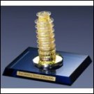 Crystal Leaning Tower of Pisa with 24kt gold leaf accents