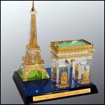 Crystal Eiffel Tower and Arc de Toimphe with 24kt gold accents