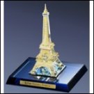 Minature Collectible Crystal Eiffel Tower with 24kt gold accents