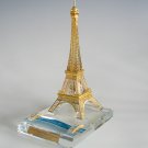 11 inch high Collectible Crystal Eiffel Tower with 24kt gold plated accents