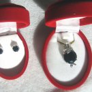 Sterling Silver Pendant and Earring Set with Black Cubic Zirconium Stones
