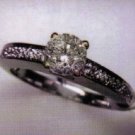 Ladies 18K WG Ring with .96 Carat Center Diamond