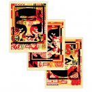 Shepard Fairey Obey Giant 3 Face Collage Signed Lithograph Print Set Shepard Fairey Obey Giant 3 Face Collage Signed Lithograph Print Set