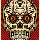 Shepard Fairey Power and The Glory Day of The Dead Skull Collaboration Lithograph Shepard Fairey Power and The Glory Day of The Dead Skull Collaboration Lithograph