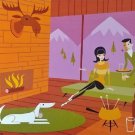 SHAG Art "Fondue Set" 01 Custom Framed Acid Free Ski Chalet *Ships FREE*