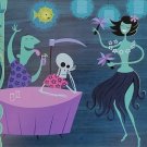 SHAG Art "Deaths Unending Vacation" 03 Custom Framed Tiki Bar Artwork