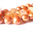 Bronze Freshwater  Pearl and Citrine Necklace