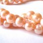Three Strand Freshwater Peach Pearl Necklace
