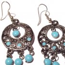 Bollywood Inspired Earrings in Light Blue and Silver
