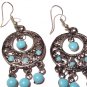 Bollywood Inspired Earrings in Light Blue and Silver