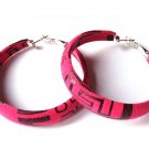 Hot Pink Punk Hoop Earrings