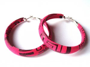 Hot Pink Punk Hoop Earrings