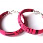 Hot Pink Punk Hoop Earrings