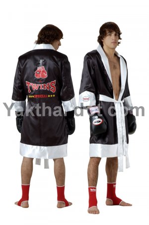 TWINS Fighter Robes - FTR-1 Black White Trim