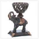 Elephant With Basket Candleholder