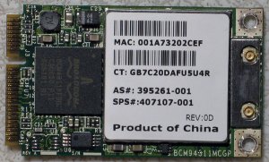 COMPAQ C300 C500 PIC WiFi WIRELESS CARD 407107 395261