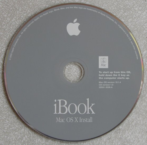 APPLE MAC IBOOK G3 INSTALL CD MAC OS VERISON 10.1.4