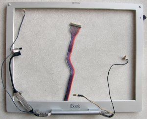 GENUINE APPLE MAC APPLE iBOOK G3 12" LCD CABLE HINGES BEZEL FRAME MIC