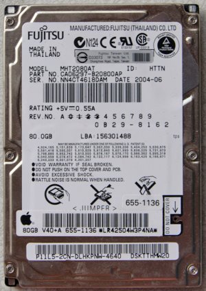 GENUINE MAC APPLE iBOOK POWERBOOK PISMO 80GB HARD DRIVE
