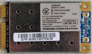 TOSHIBA A135 A130 A105 MINI PCIe WIFI CARD K000044810