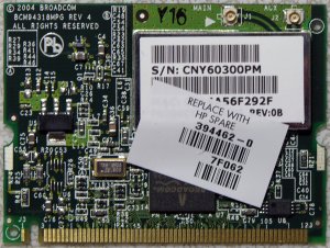 HP COMPAQ M2000 V2000 WIRELESS WiFi PCI CARD 394462-001