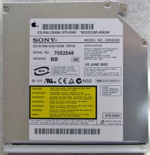 GENUINE APPLE MAC iBOOK G3 12" 14" CDRW DVD COMBO DRIVE CRX800E 678-0362