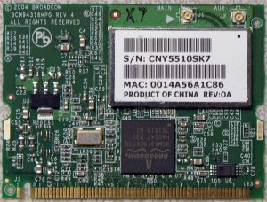 HP PAVILION DV5000 ZV6000 DV8000 PCI WiFi WIRELESS CARD 392557