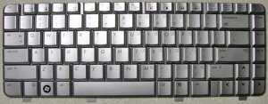 GENUINE OEM HP PAVILION DV4 SILVER LAPTOP KEYBOARD 486901 PK1303Y0500 MP-05583US6698