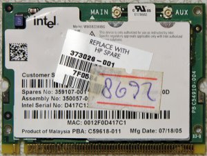 HP PAVILION DV1000 V2000 DV8000 PCI WiFi WIRELESS CARD 359107-001