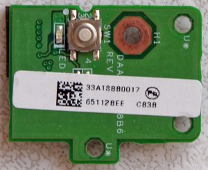 HP PAVILION DV6000 DV6500 DV6700 POWER BUTTON BOARD DAAT8ATH8B6 REV B / 33AT8BB0017