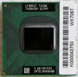 TOSHIBA SATELLITE A135 INTEL CORE 2 DUO 1.60GHz CPU SL9VP T5200 K000043750