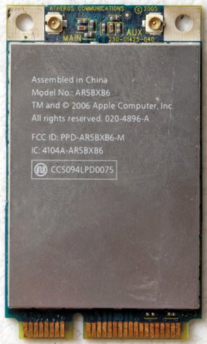 OEM MACBOOK PRO 15" PCI WIFI CARD 020-4896-A 603-8214-A