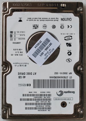 HP COMPAQ V2000 M2000 40GB HD HARD DRIVE 394356 398796
