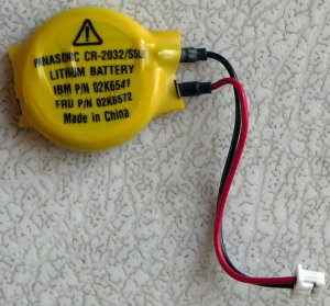 IBM THINKPAD T43 T60 X60 Z60 T60 CMOS BATTERY 02K6572