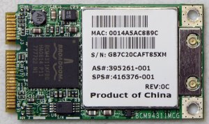 HP DV2000 DV6000 DV9000 COMPAQ V3000 MINI PCI WIFI CARD 416376 / 395261 / 416376