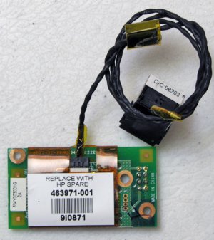 HP DV2000 COMPAQ V3000 PCI MODEM CARD w/ CABLE & RJ11 JACK 463971-001 06223