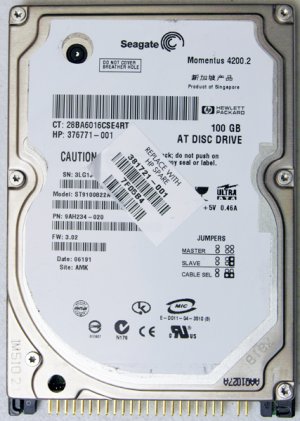HP PAVILION DV1000 SEAGATE 100GB IDE PATA HD HARD DRIVE 376771-001 381721-001