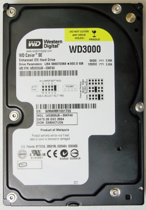 WESTERN DIGITAL CAVIAR 300GB IDE HD HARD DRIVE WD3000JB WD CAVIAR 7200RPM 3.5"