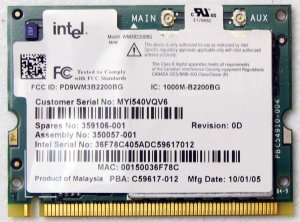 HP PAVILION DV1000 V2000 PCI WIFI WIRELESS CARD 359106 350057 PD9WM3B2200BG
